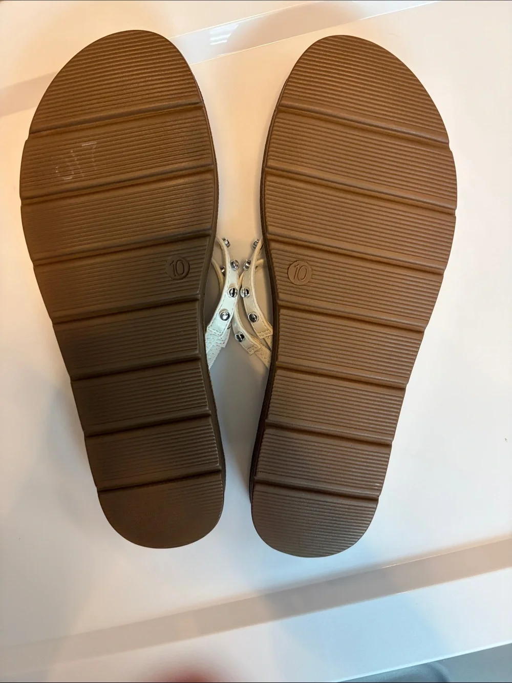 Ingrid White Studded Strappy Slide Sandals - Women